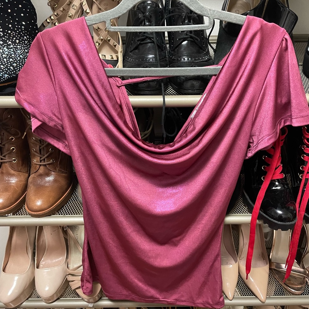 Purple pink backless top